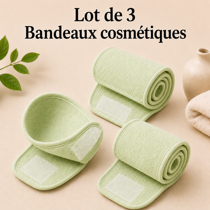 Lot de 3 Bandeaux Cosmétiques Réglables