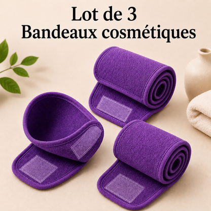 Lot de 3 Bandeaux Cosmétiques Réglables