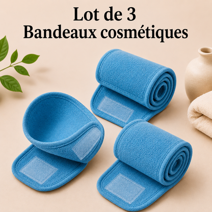 Lot de 3 Bandeaux Cosmétiques Réglables