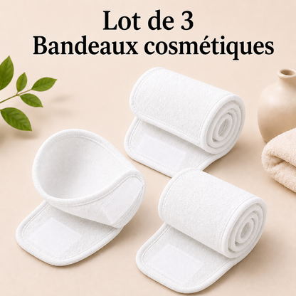 Lot de 3 Bandeaux Cosmétiques Réglables