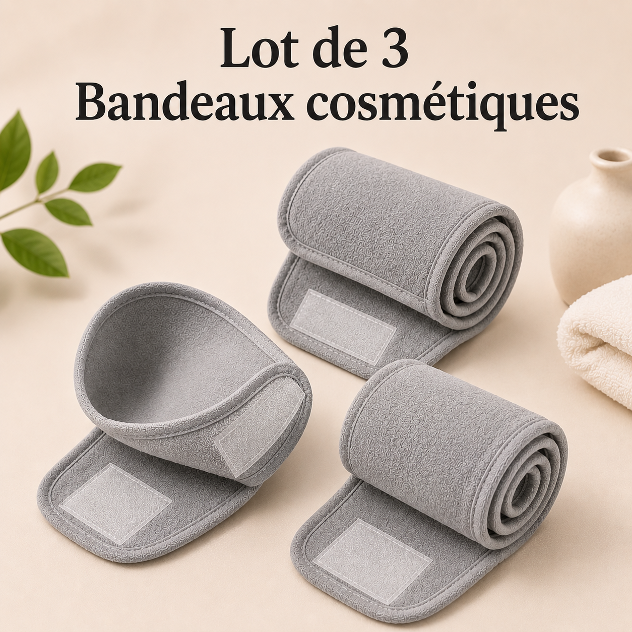 Lot de 3 Bandeaux Cosmétiques Réglables