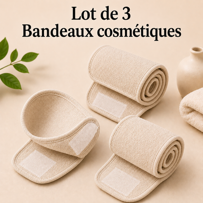 Lot de 3 Bandeaux Cosmétiques Réglables